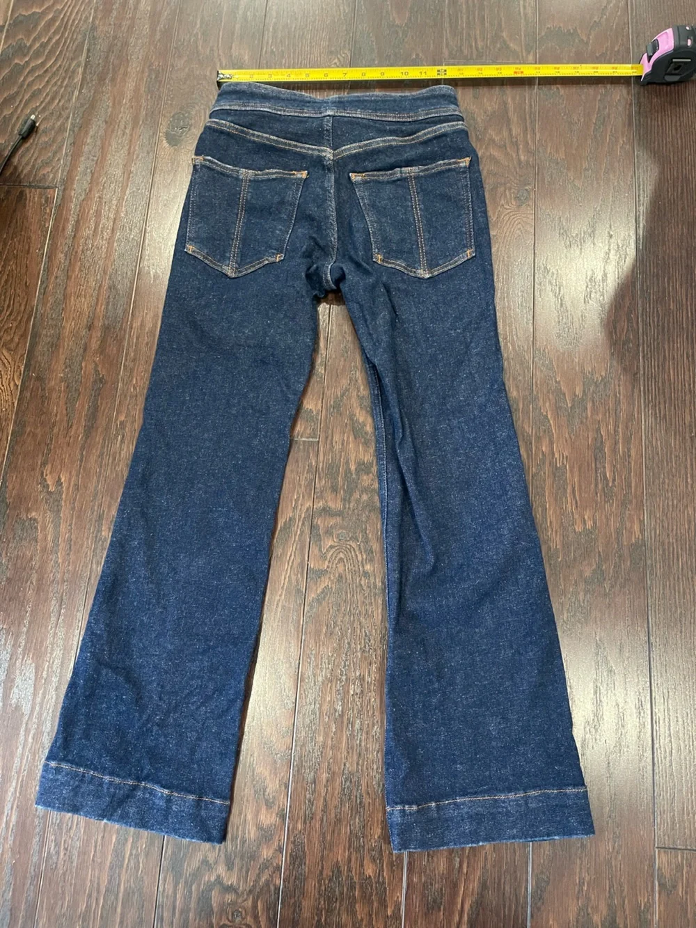 ANTHROPOLOGIE Pilcro Dark Wash Front Seam Flare Jean Women Size 26
